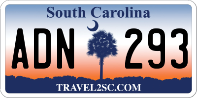 SC license plate ADN293