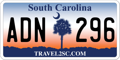SC license plate ADN296
