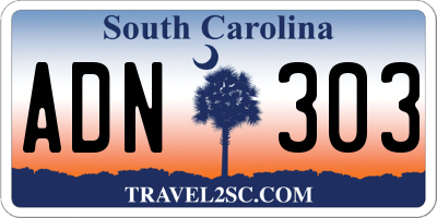 SC license plate ADN303
