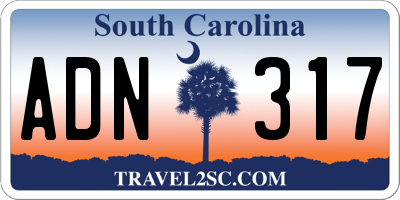 SC license plate ADN317