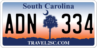 SC license plate ADN334