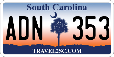 SC license plate ADN353