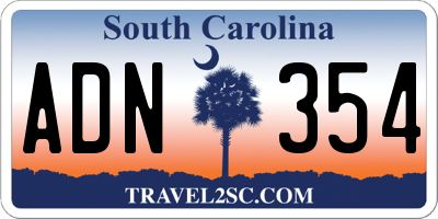 SC license plate ADN354