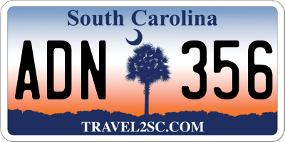 SC license plate ADN356