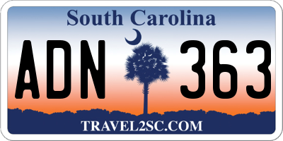 SC license plate ADN363