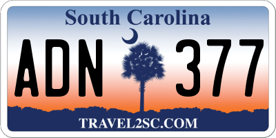SC license plate ADN377
