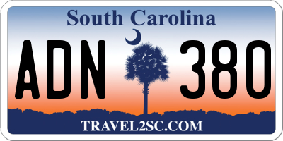 SC license plate ADN380