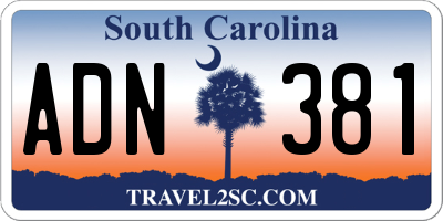 SC license plate ADN381