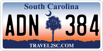 SC license plate ADN384