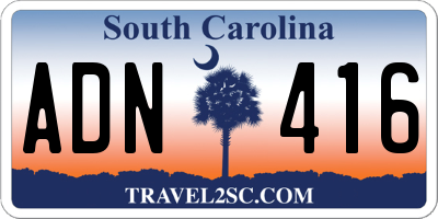 SC license plate ADN416