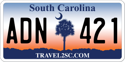 SC license plate ADN421
