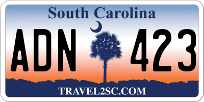 SC license plate ADN423