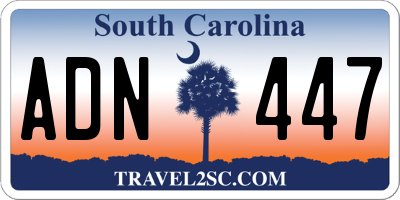 SC license plate ADN447