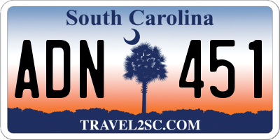 SC license plate ADN451