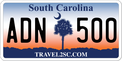 SC license plate ADN500