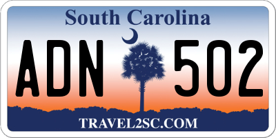 SC license plate ADN502