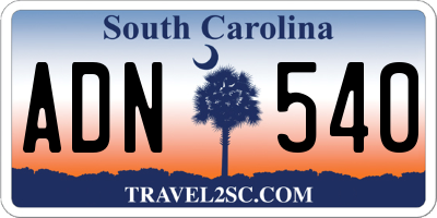 SC license plate ADN540