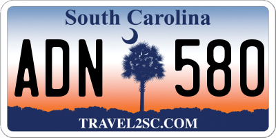 SC license plate ADN580