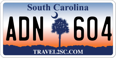 SC license plate ADN604
