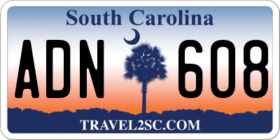 SC license plate ADN608