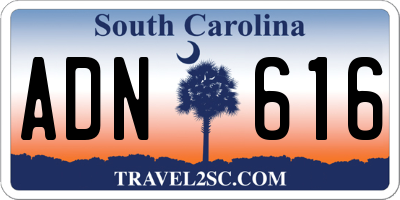 SC license plate ADN616