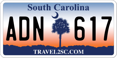 SC license plate ADN617