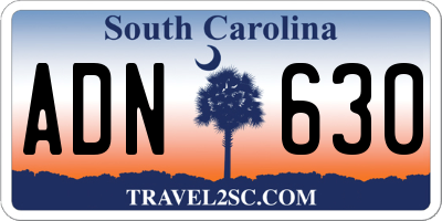 SC license plate ADN630