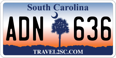 SC license plate ADN636