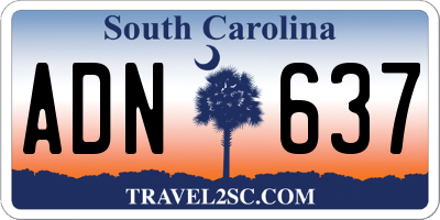 SC license plate ADN637