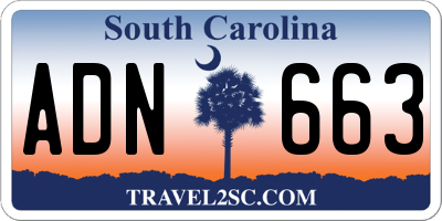 SC license plate ADN663