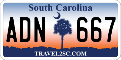 SC license plate ADN667