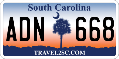 SC license plate ADN668