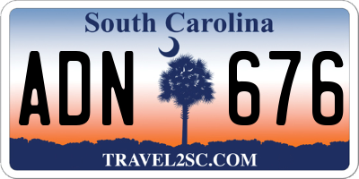 SC license plate ADN676