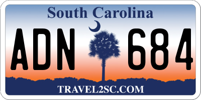 SC license plate ADN684