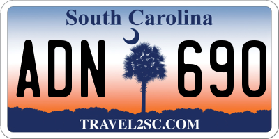 SC license plate ADN690