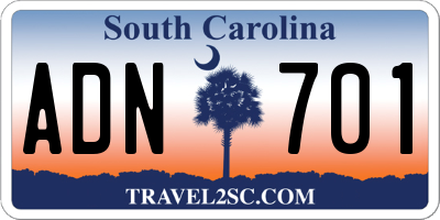 SC license plate ADN701