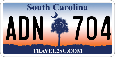 SC license plate ADN704