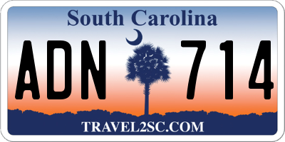 SC license plate ADN714