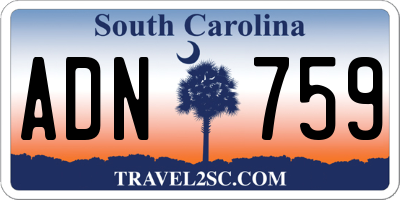 SC license plate ADN759