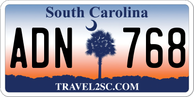 SC license plate ADN768