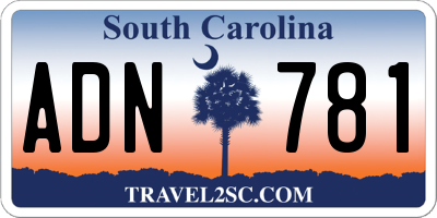 SC license plate ADN781