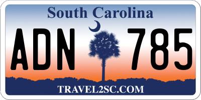 SC license plate ADN785