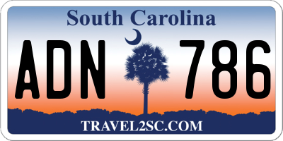 SC license plate ADN786