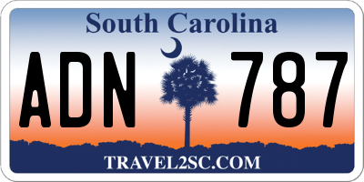 SC license plate ADN787