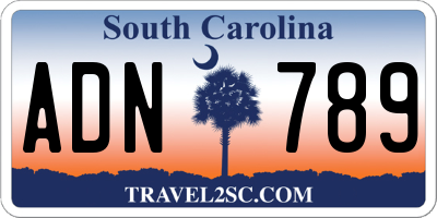 SC license plate ADN789