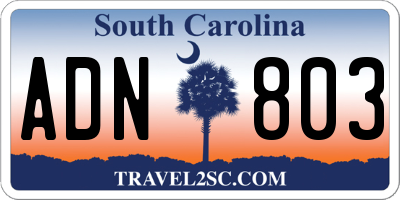 SC license plate ADN803