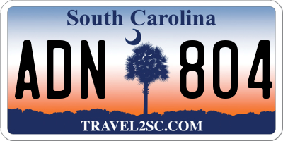 SC license plate ADN804