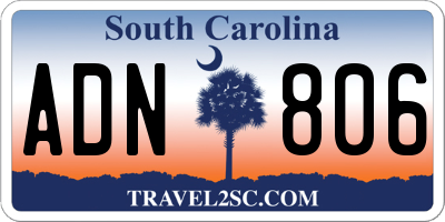 SC license plate ADN806
