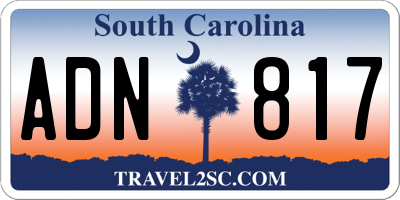 SC license plate ADN817