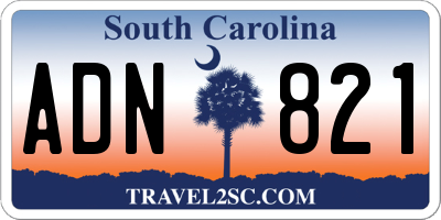 SC license plate ADN821